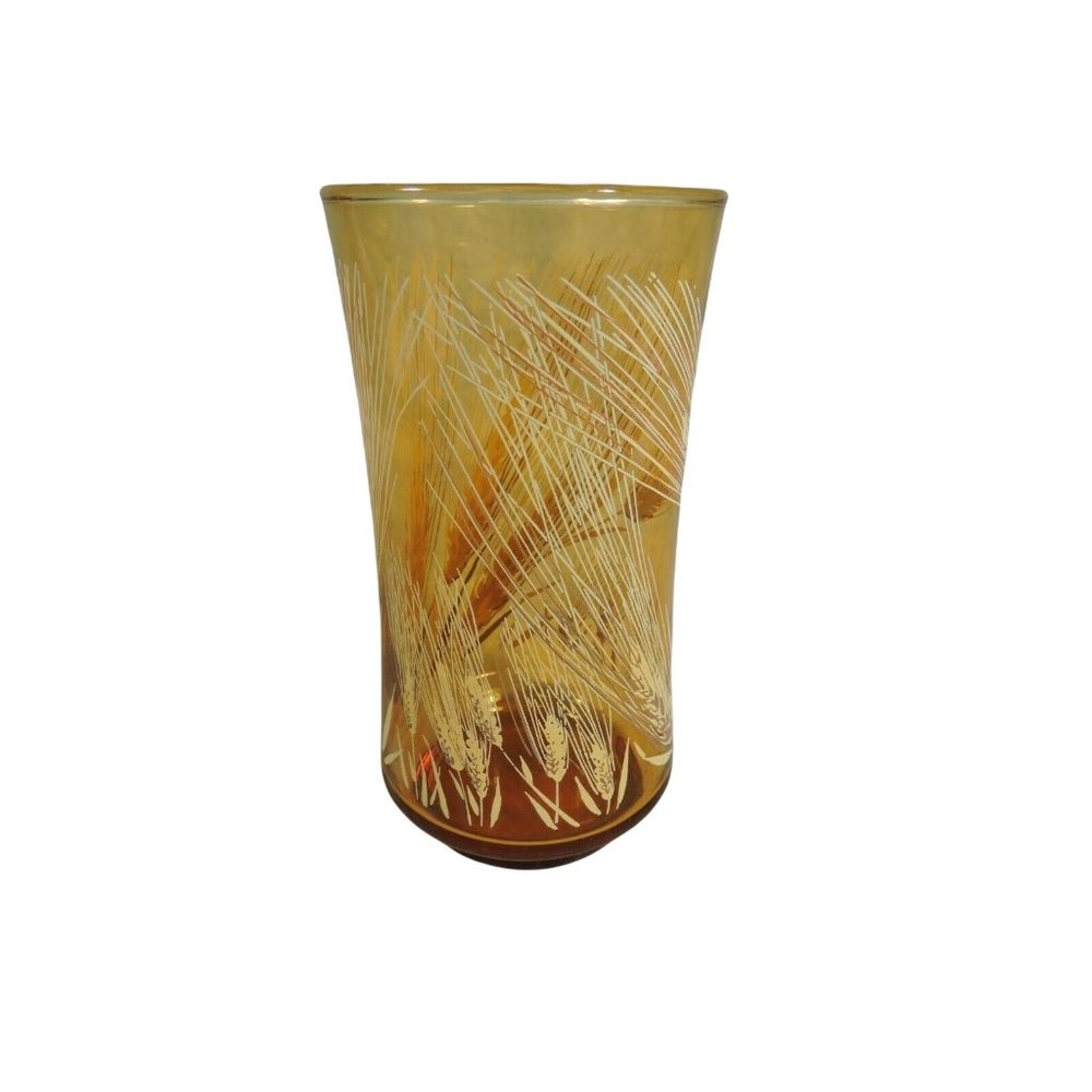 Libbey Harvest Time Tumbler Beverage Glass Replacement Amber Wheat